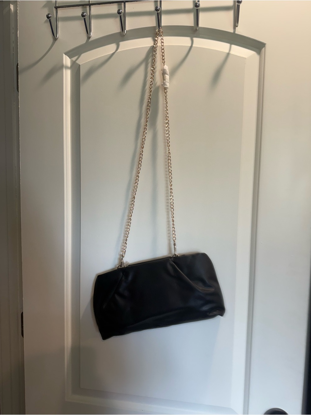 Threshold Black Shoulder Clutch with Gold Chain